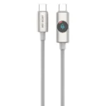 Green Lion Volt Display USB-C to USB-C Nylon Braided Cable - Titanium