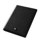 Levelo Bifold Black Genuine Leather Wallet with Pocket Organizer