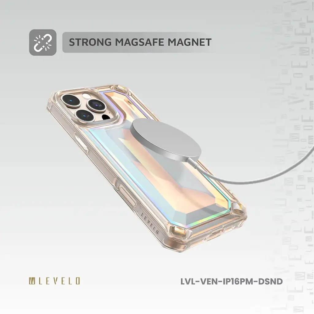 Levelo Venessa Diamond Design Case for iPhone 16 - Desert Sand 5 Levelo Venessa Diamond Design Case for iPhone 16 - Desert Sand - Image 5