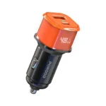 Porodo 48W Averin Multi-Port Car Charger with Aluminum Alloy Housing - Orange