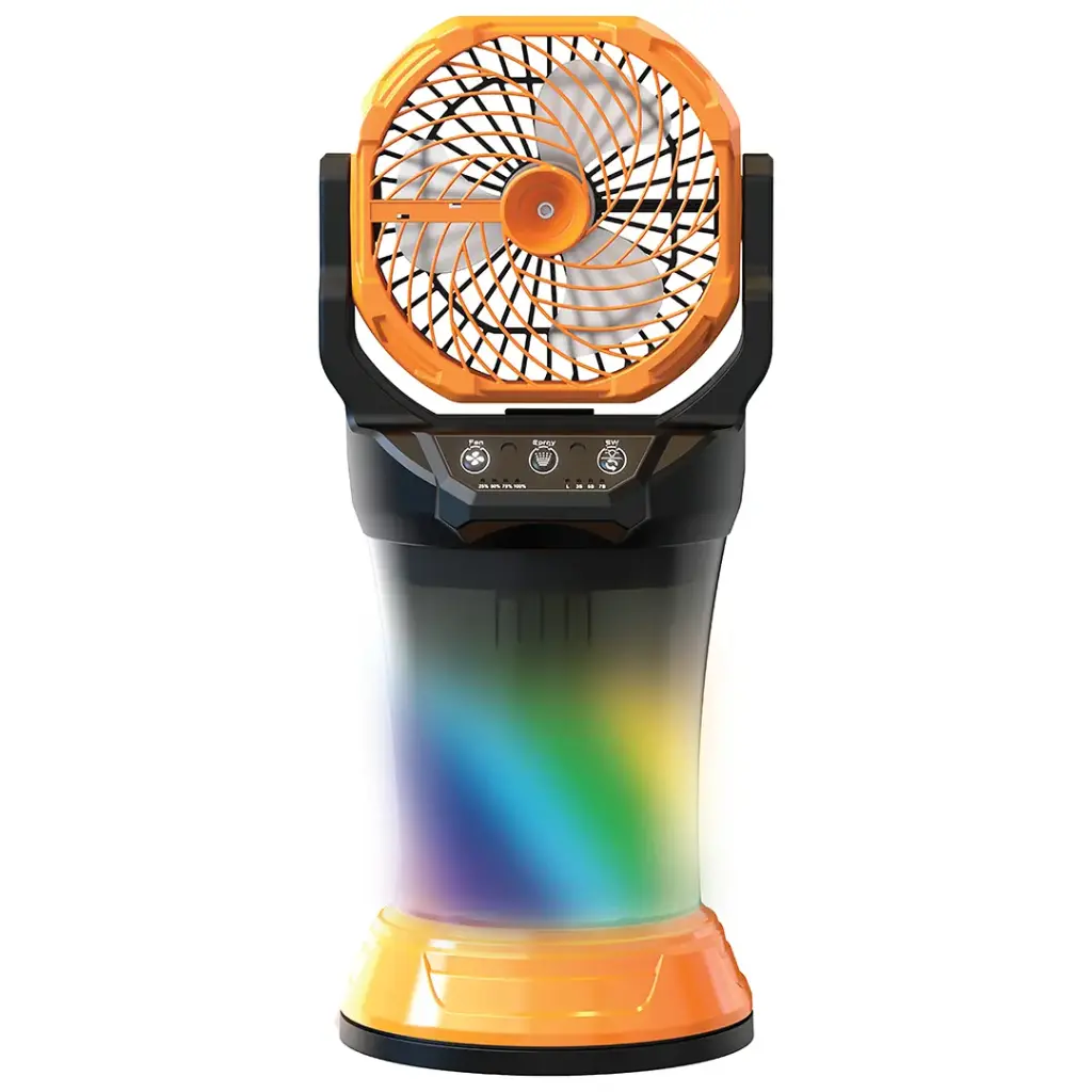 Porodo FreshPulse Portable Misting Fan - Orange & Black 3 Porodo FreshPulse Portable Misting Fan - Orange & Black - Image 3