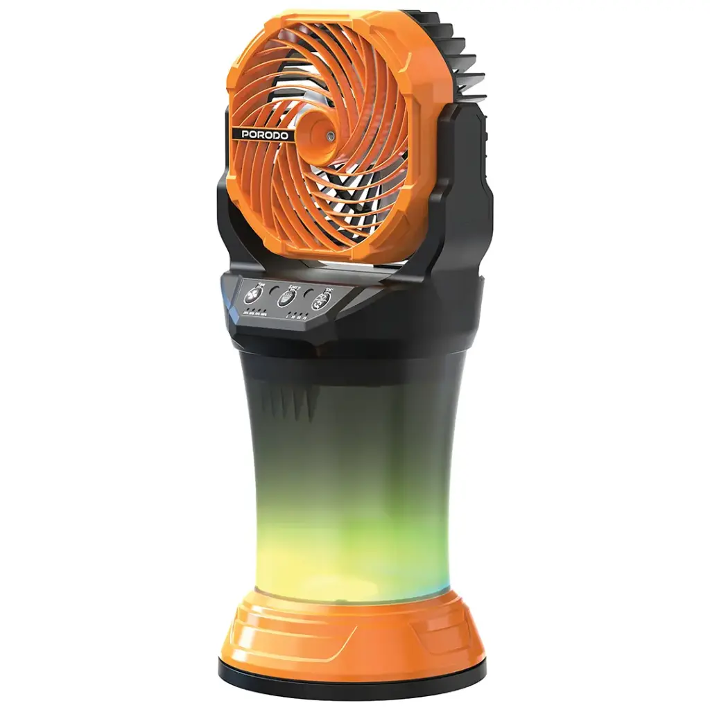 Porodo FreshPulse Portable Misting Fan - Orange & Black 2 Porodo FreshPulse Portable Misting Fan - Orange & Black - Image 2