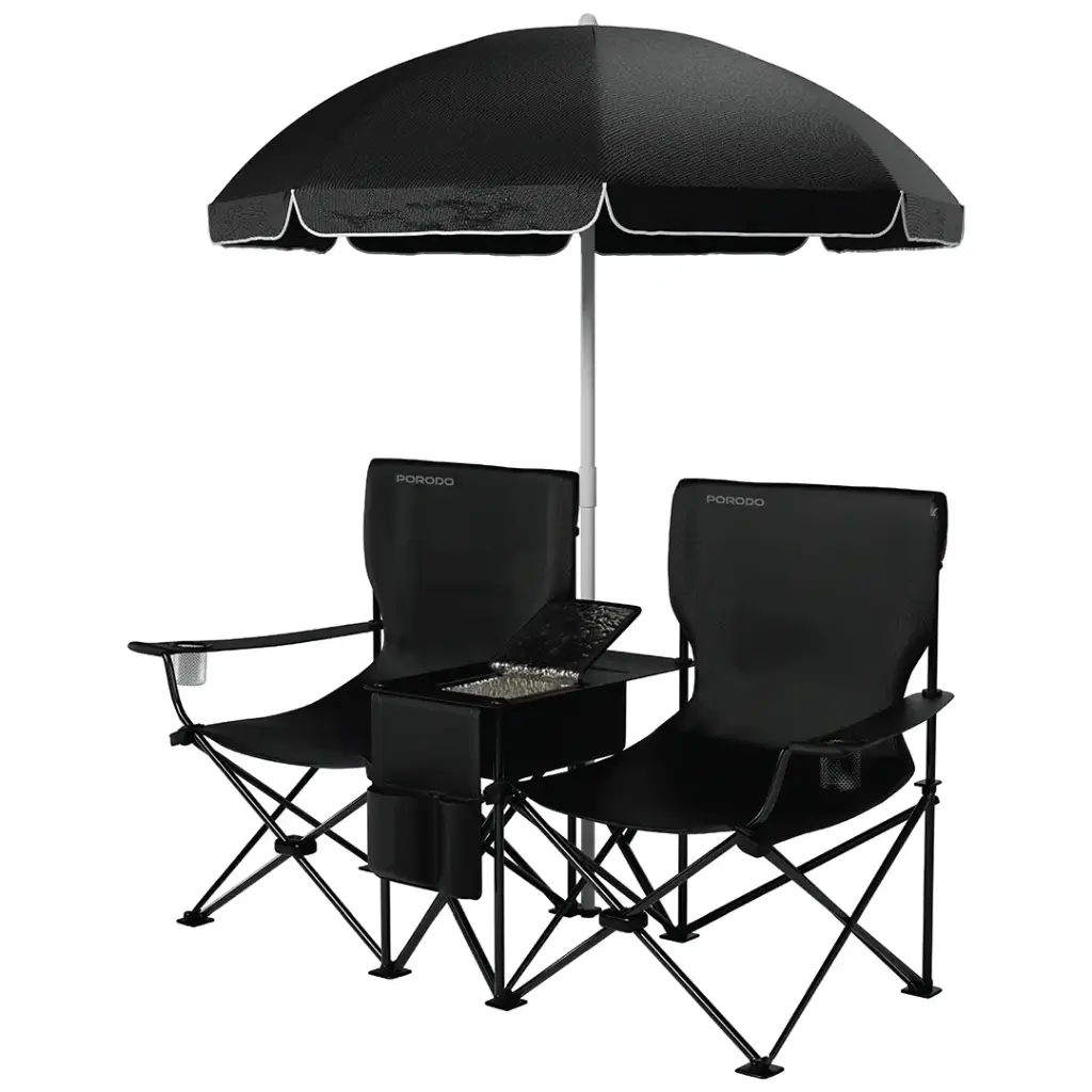 Porodo Lifestyle Campshade Camping Dual Chair with Umbrella & Cup Holder 3 Porodo Lifestyle Campshade Camping Dual Chair with Umbrella & Cup Holder - Image 3