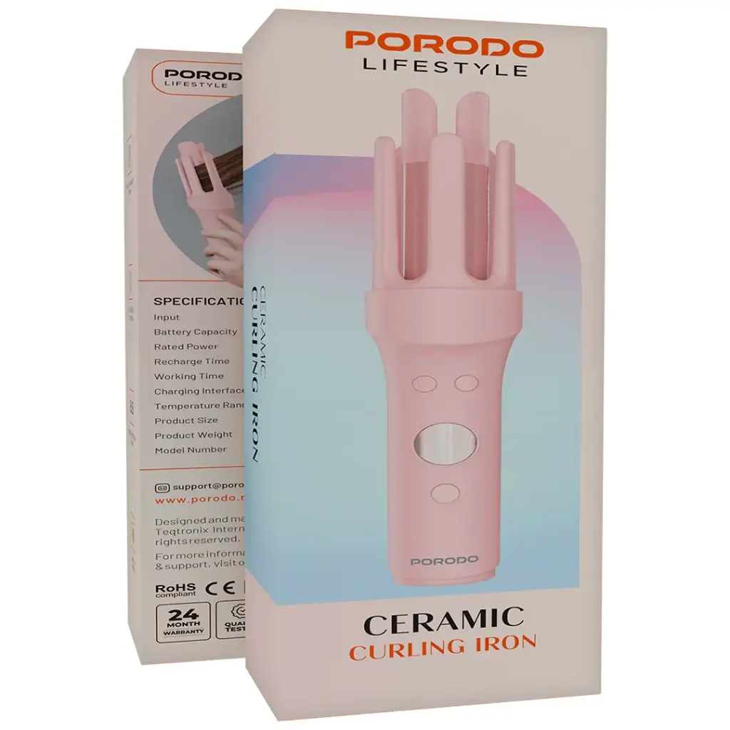 Porodo Lifestyle Ceramic Curling Iron 3 Porodo Lifestyle Ceramic Curling Iron - Image 3