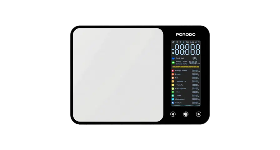 Porodo Lifestyle Kalio Smart Food Kitchen Scale Measuring Tape with Nutritional Calculator 1 Porodo Lifestyle Kalio Smart Food Kitchen Scale Measuring Tape with Nutritional Calculator