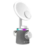 Porodo Makeup Mirror Wireless Charger & Speaker with RGB Lights