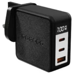 Porodo Quantum GaN 100W Multi-Port Charger with Digital Display