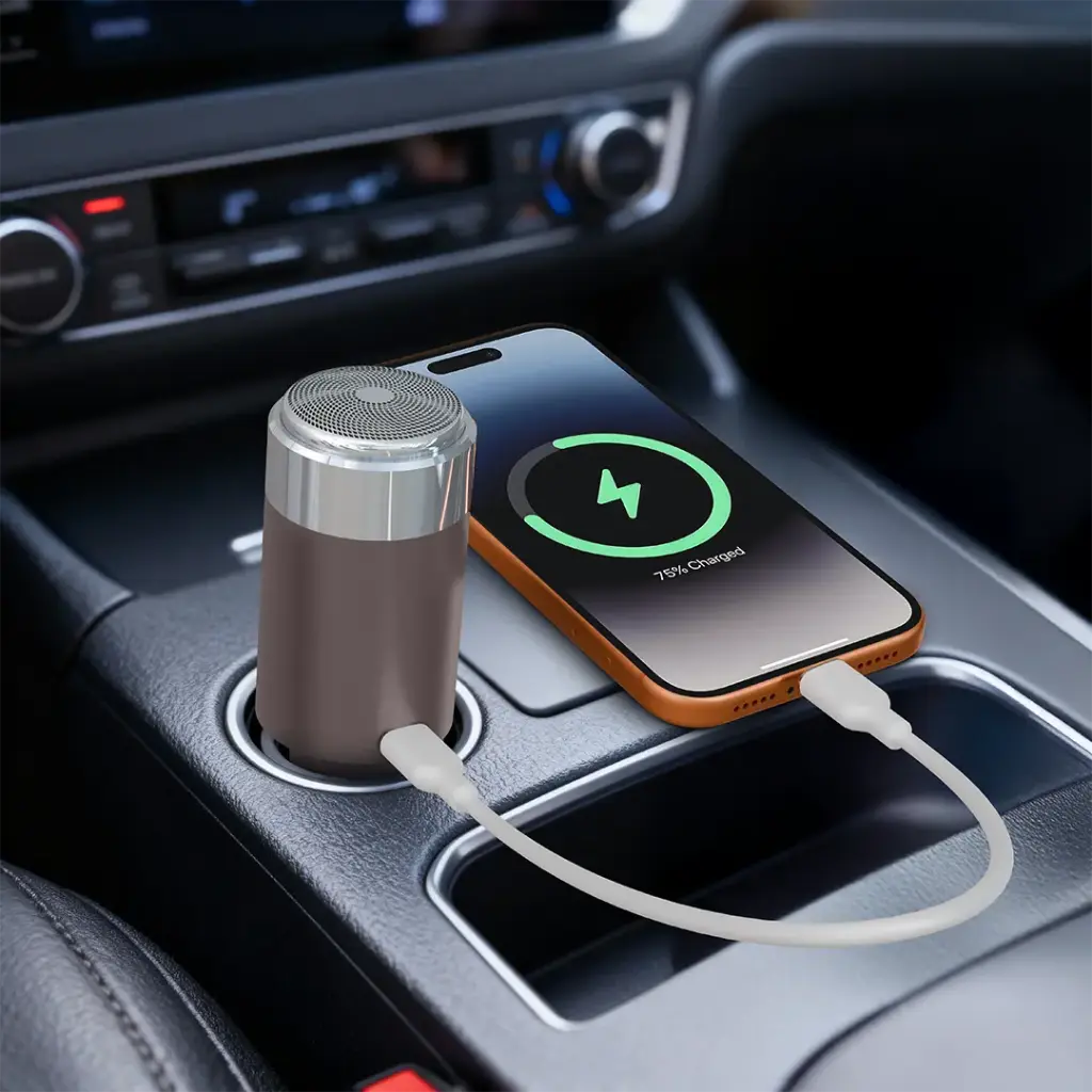 Porodo Shave N Drive Multi-Function Car Charger with Shaver Head 5 Porodo Shave N Drive Multi-Function Car Charger with Shaver Head - Image 5