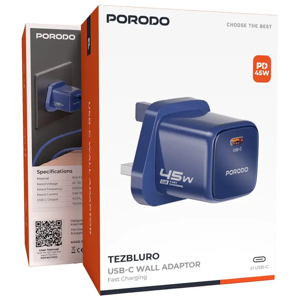 Porodo Tezorenzza USB-C Wall Adaptor 3 Porodo Tezorenzza USB-C Wall Adaptor - Image 3