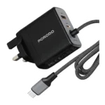 Porodo Zentrix 65W GaN Fast Charger with 1.5m Braided USB-C Cable