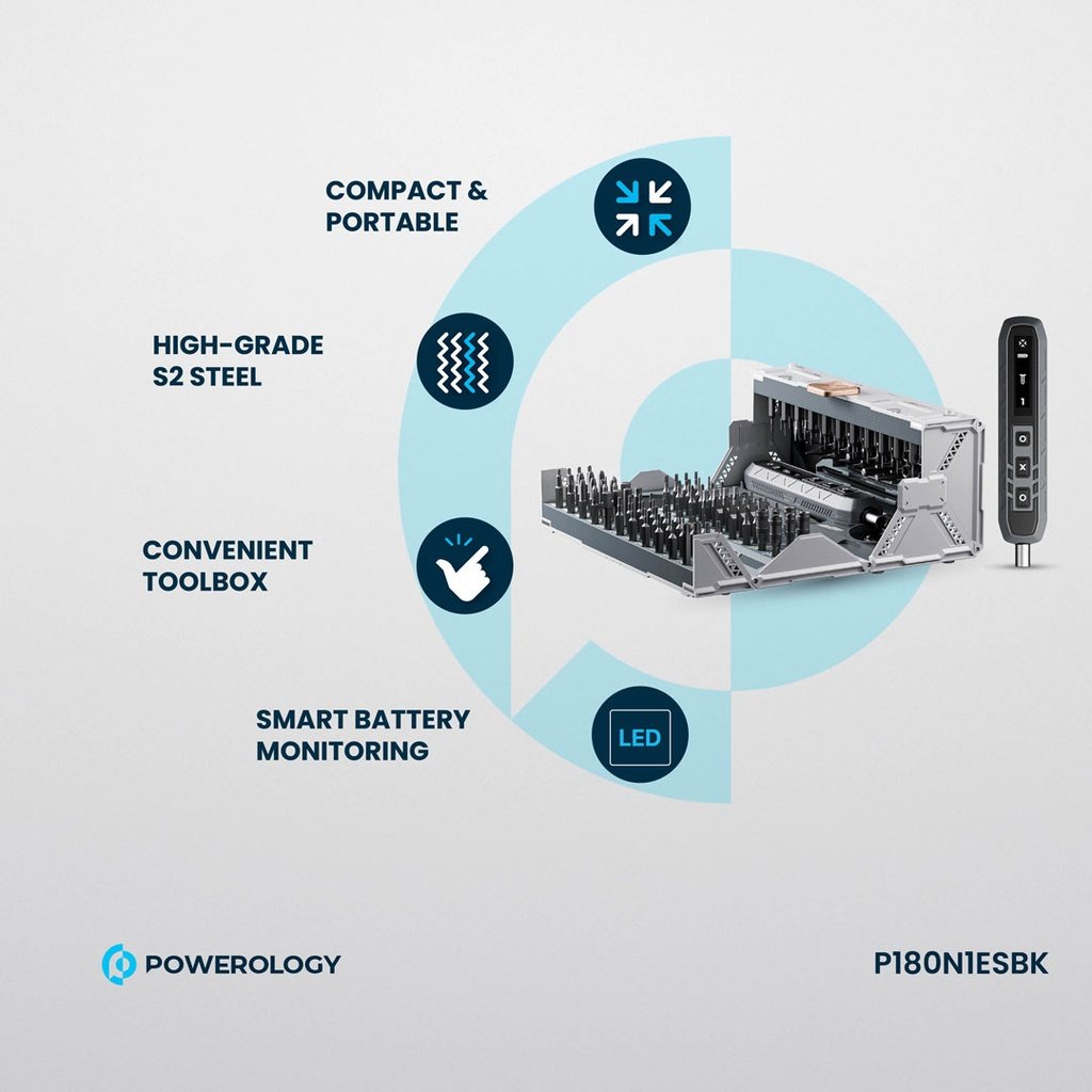 Powerology 162 Bits Electric Screwdriver Kit 6 Powerology 162 Bits Electric Screwdriver Kit - Image 6