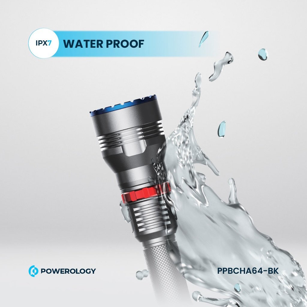 Powerology 4000mAh Waterproof LED Flashlight 4 Powerology 4000mAh Waterproof LED Flashlight - Image 4