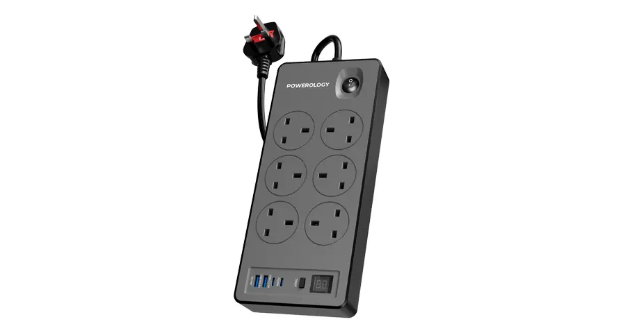 Powerology 6AC 2990W Power Strip PD 20W 1 Powerology 6AC 2990W Power Strip PD 20W