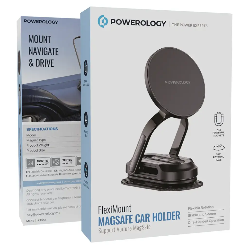Powerology FlexiMount MagSafe Car Holder 3 Powerology FlexiMount MagSafe Car Holder - Image 3