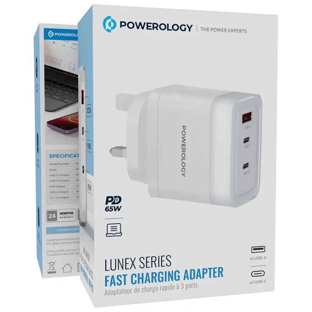 Powerology Lunex Series Fast Charging Adapter PD 65W 5 Powerology Lunex Series Fast Charging Adapter PD 65W - Image 5
