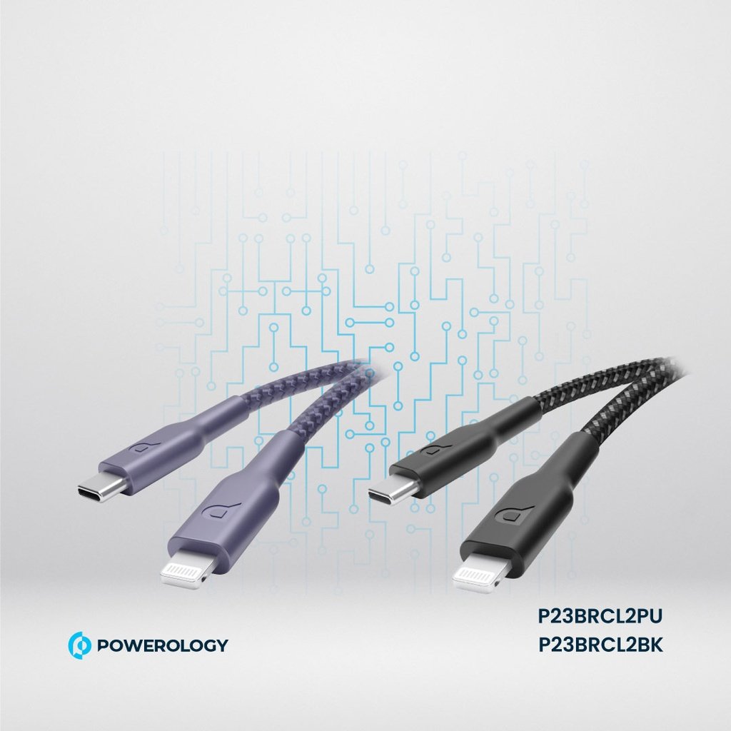 Powerology New Braided Type-C to Lightning Cable 2M PD 60W - Image 7