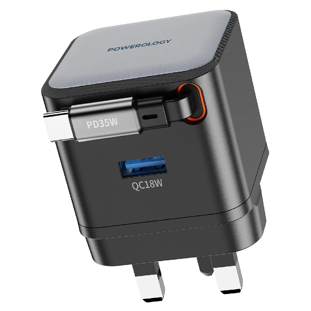 Powerology Single Output | Retractable GaN Charger 2 Powerology Single Output | Retractable GaN Charger - Image 2
