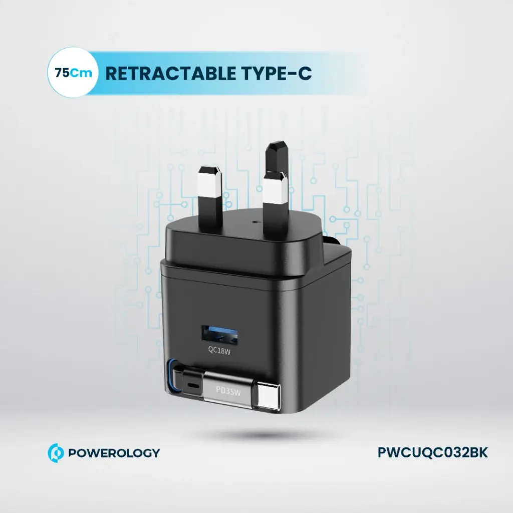 Powerology Single Output | Retractable GaN Charger 4 Powerology Single Output | Retractable GaN Charger - Image 4