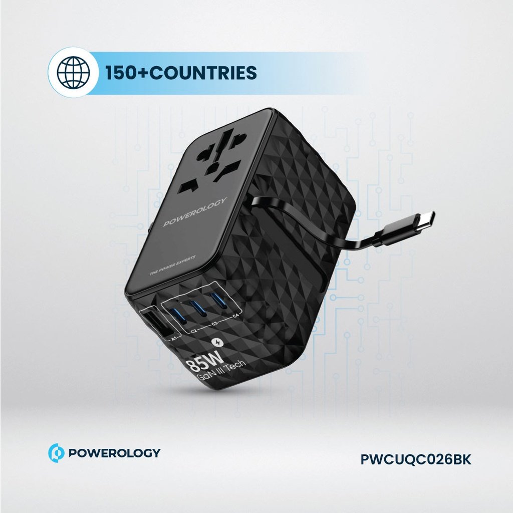 Powerology Universal GaN 85W Super Charger Retractable Type-C Cable 7 Powerology Universal GaN 85W Super Charger Retractable Type-C Cable - Image 7