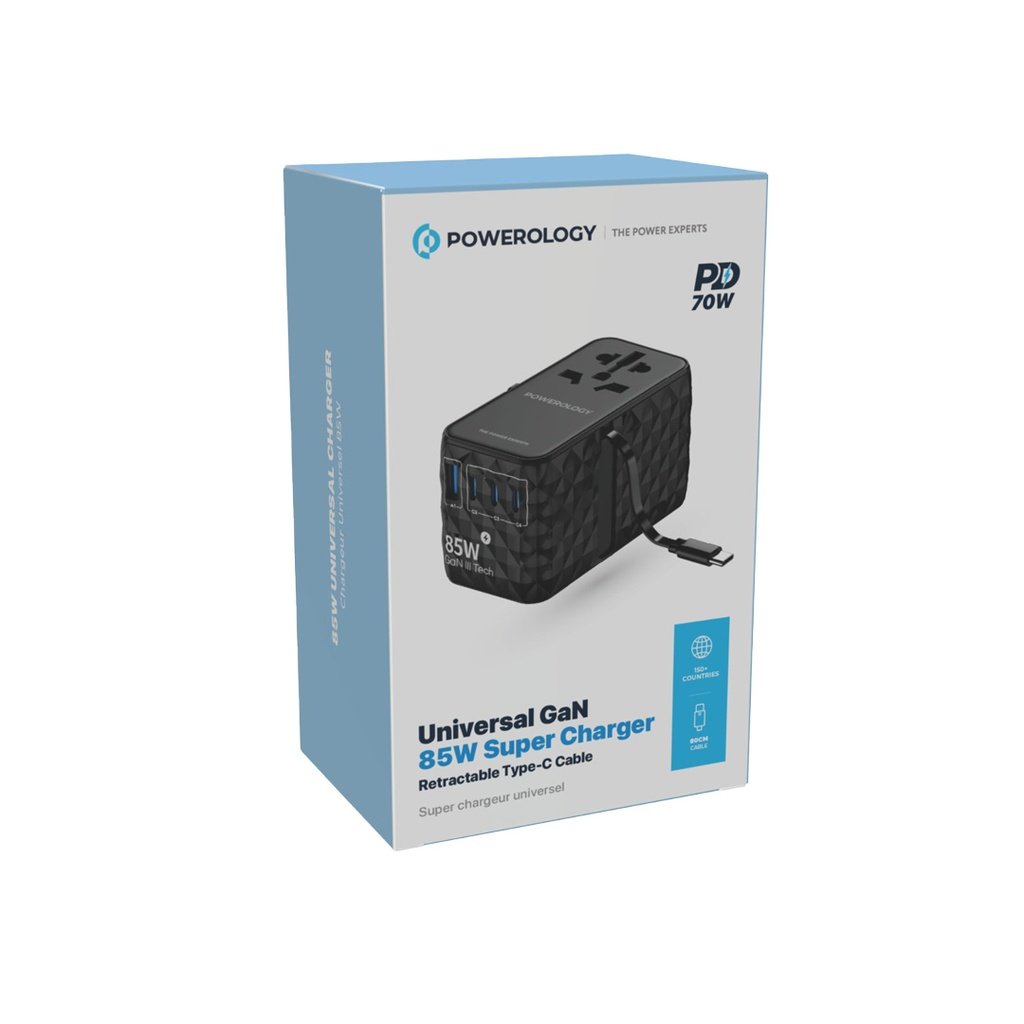 Powerology Universal GaN 85W Super Charger Retractable Type-C Cable 3 Powerology Universal GaN 85W Super Charger Retractable Type-C Cable - Image 3