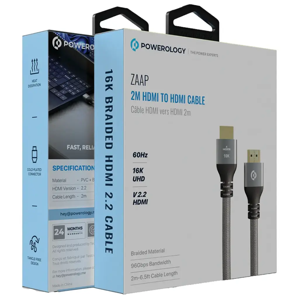 Powerology Zaap 2m HDMI to HDMI Cable 3 Powerology Zaap 2m HDMI to HDMI Cable - Image 3