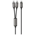 Powerology Zinco Series 2-In-1 Dual USB-C Cable - Dark Gray