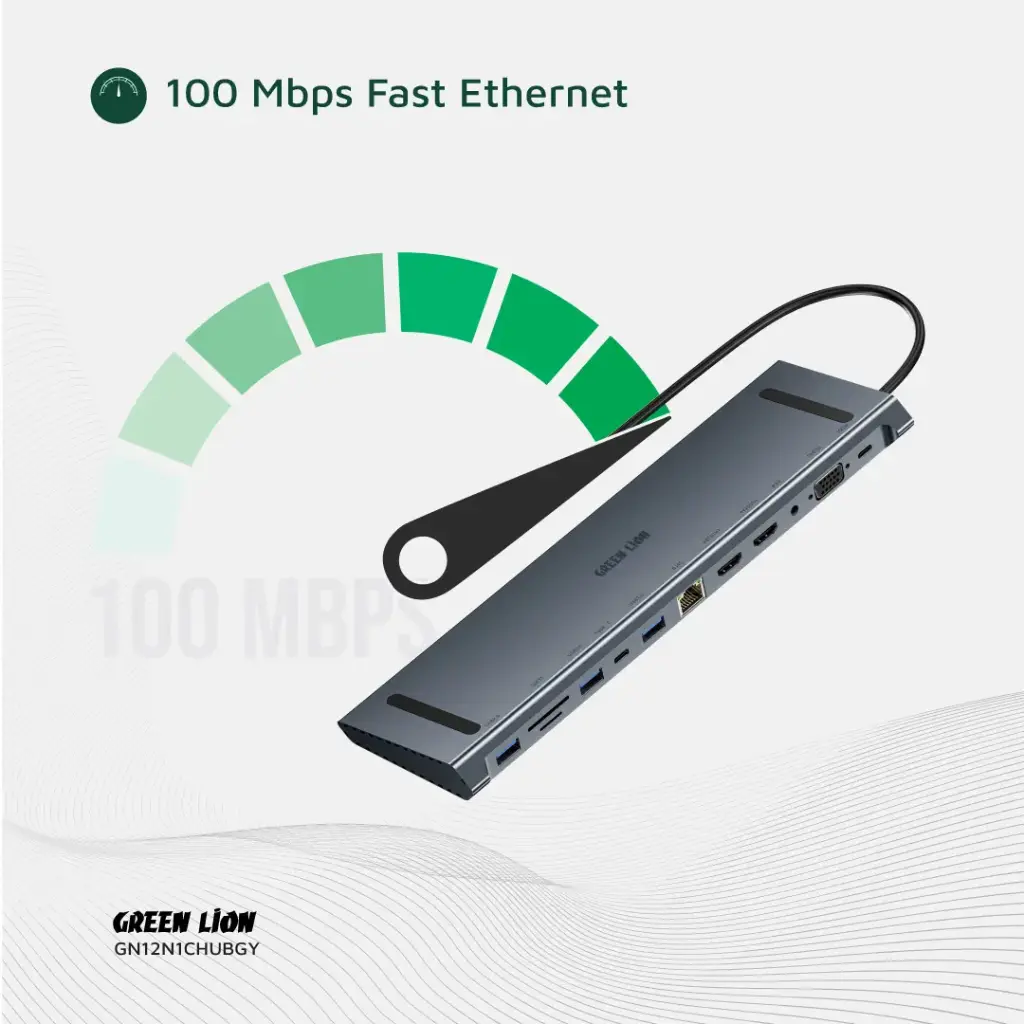 Green Lion 12-in-1 4K HDMI Ethernet USB-C Hub 7 Green Lion 12-in-1 4K HDMI Ethernet USB-C Hub - Image 7