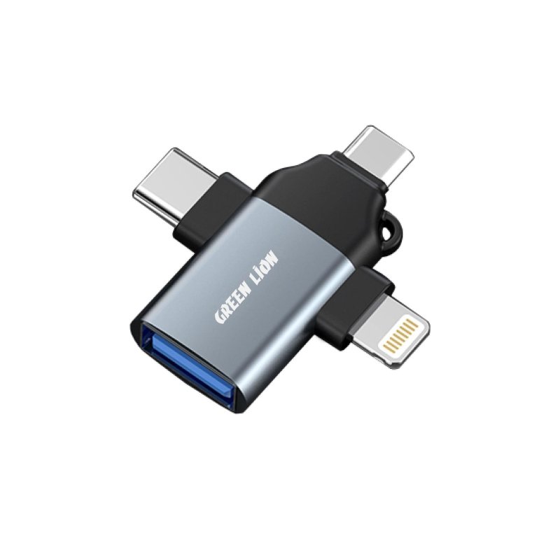 Green Lion 3 in 1 OTG (Lightning / Micro / Type-C) 2 Green Lion 3 in 1 OTG (Lightning / Micro / Type-C) - Image 2