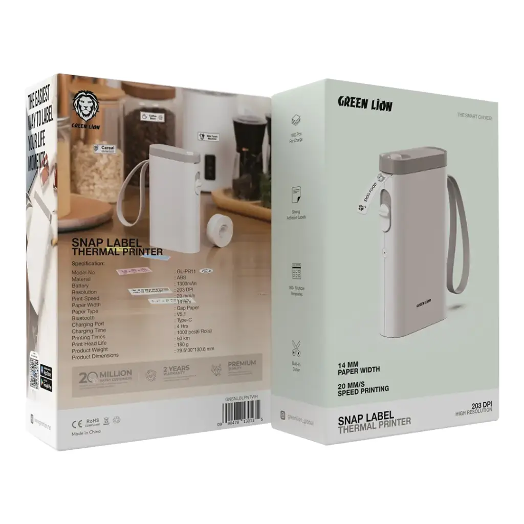Green Lion Snap Label Thermal Printer 14mm 3 Green Lion Snap Label Thermal Printer 14mm - Image 3