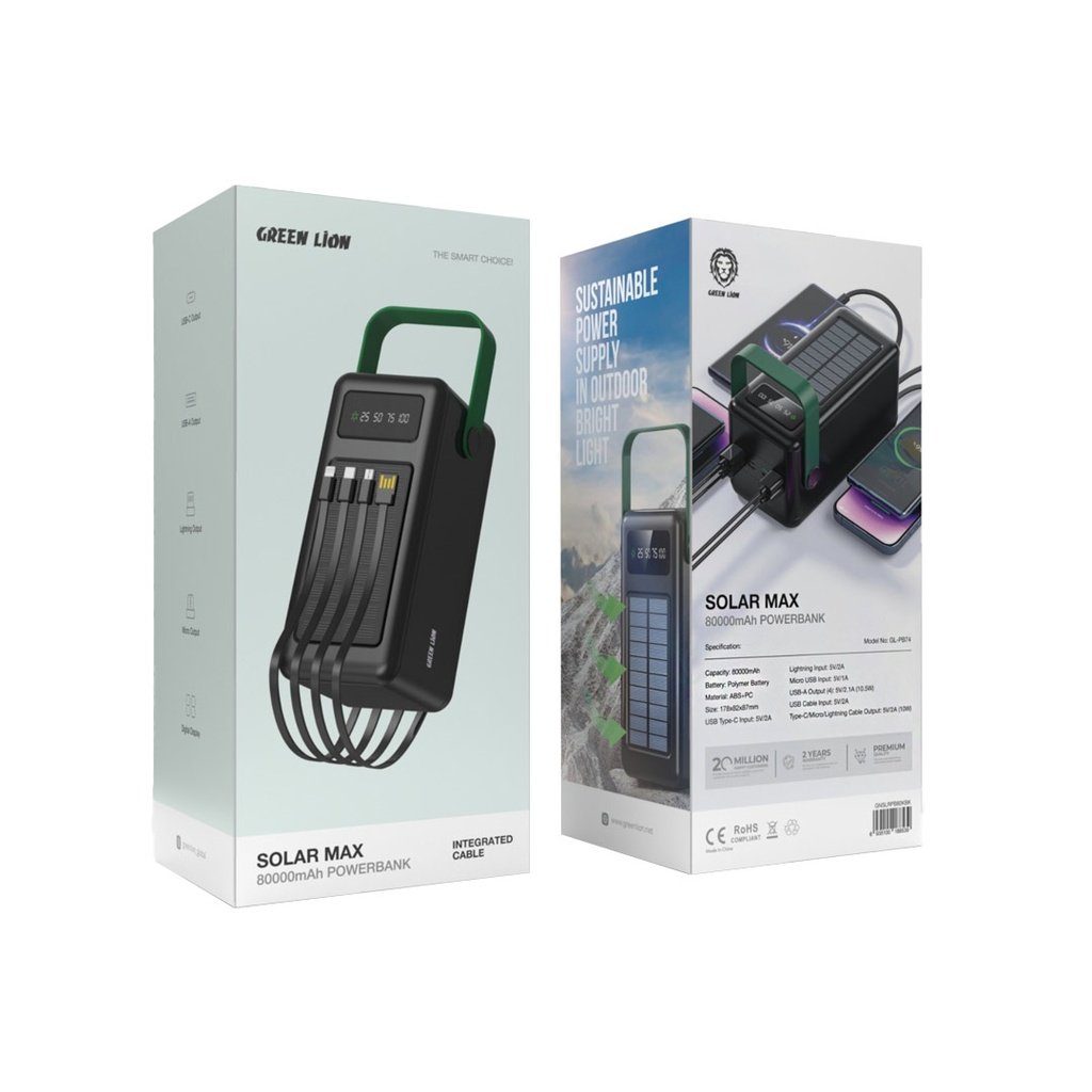 Green Lion Solar Max 80000mAh Powerbank 3 Green Lion Solar Max 80000mAh Powerbank - Image 3