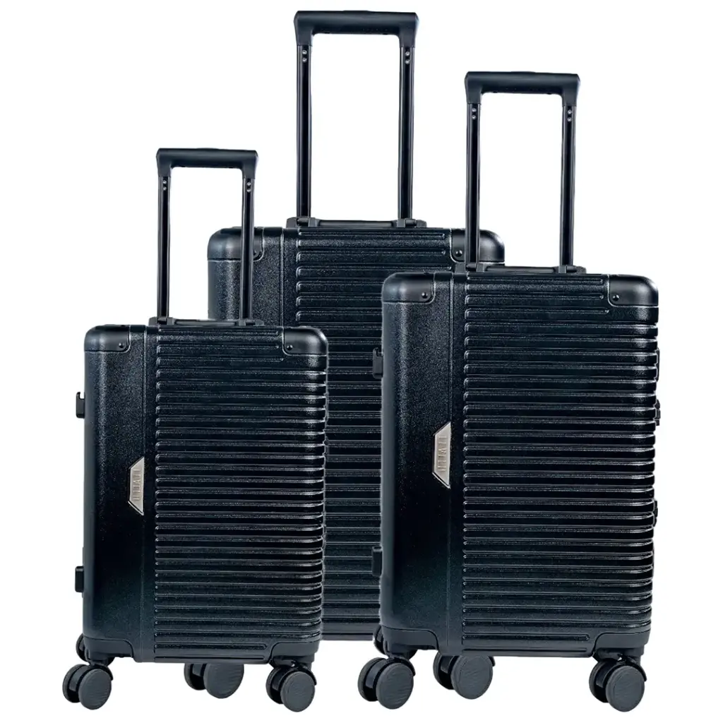 Levelo Travelo Aluminum & PC Luggage Set - Metallic Black 2 Levelo Travelo Aluminum & PC Luggage Set - Metallic Black - Image 2