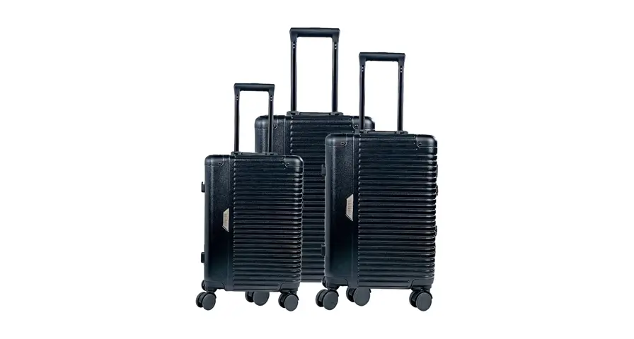 Levelo Travelo Aluminum & PC Luggage Set - Metallic Black 1 Levelo Travelo Aluminum & PC Luggage Set - Metallic Black