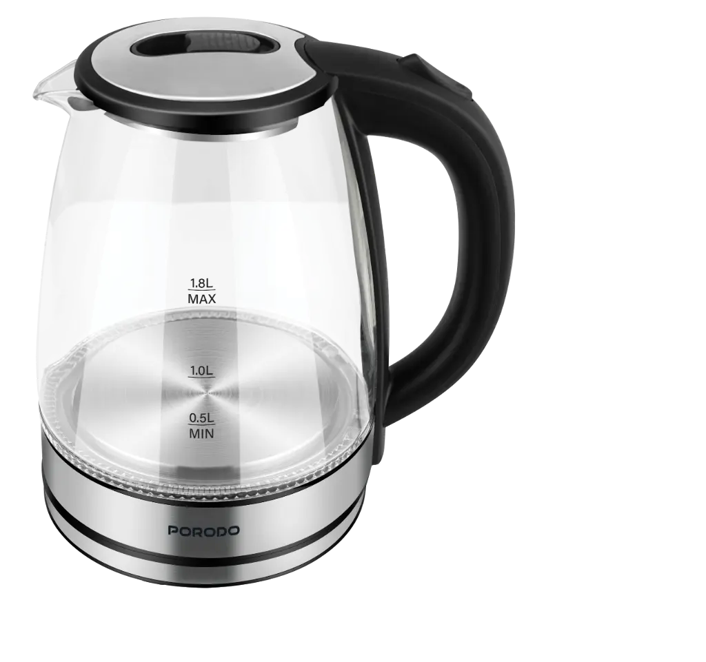 PORODO PYRO ELECTRIC GLASS KETTLE - Clear 1 PORODO PYRO ELECTRIC GLASS KETTLE - Clear