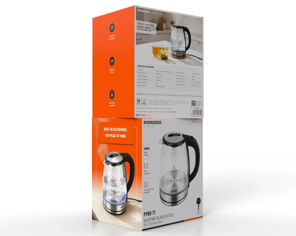 PORODO PYRO ELECTRIC GLASS KETTLE - Clear 7 PORODO PYRO ELECTRIC GLASS KETTLE - Clear - Image 7
