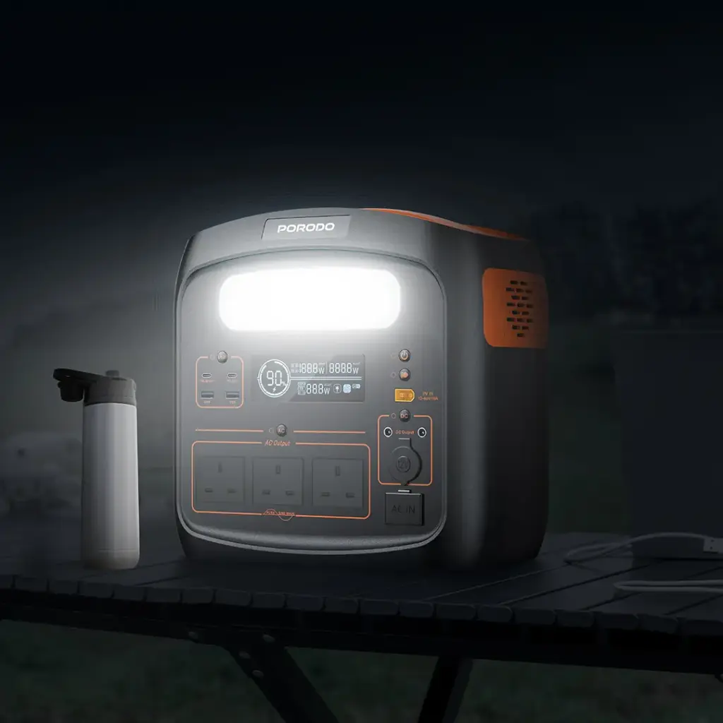 Porodo 1500W Forcebase Portable Power Station - Black/Orange 5 Porodo 1500W Forcebase Portable Power Station - Black/Orange - Image 5