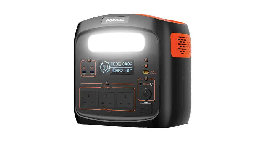 Porodo 1500W Forcebase Portable Power Station - Black/Orange 1 Porodo 1500W Forcebase Portable Power Station - Black/Orange