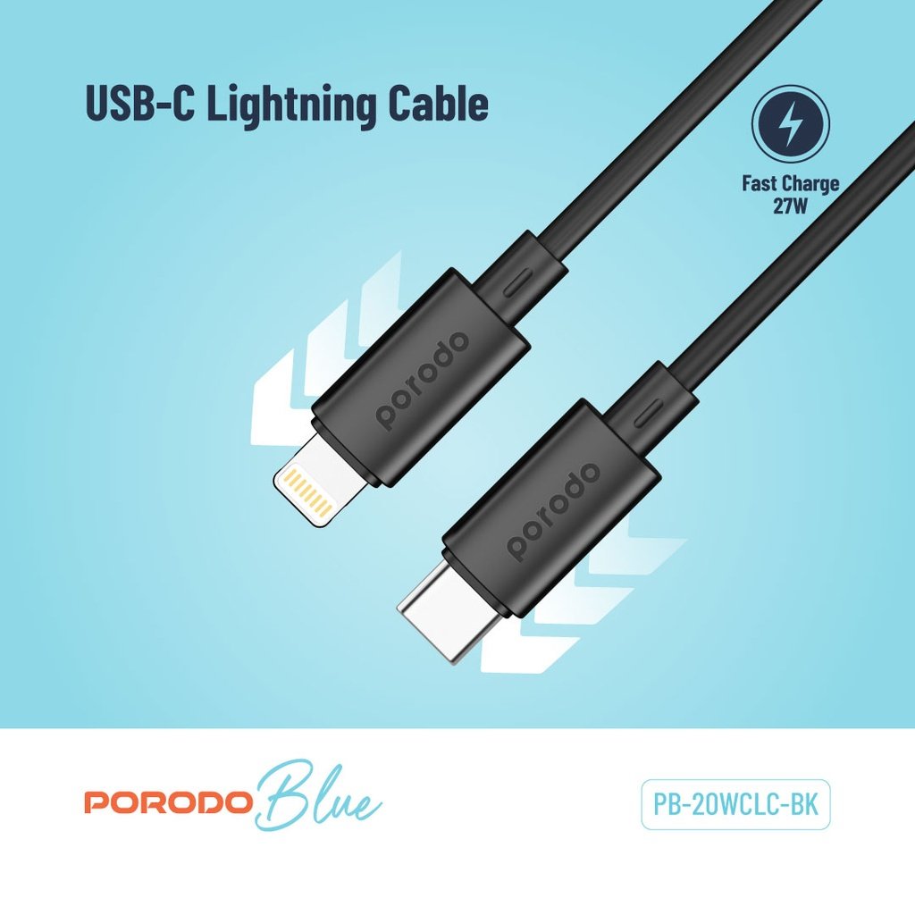 Porodo Blue 20W PD Type C to Lightning PVC Cable 1.2M - Image 5