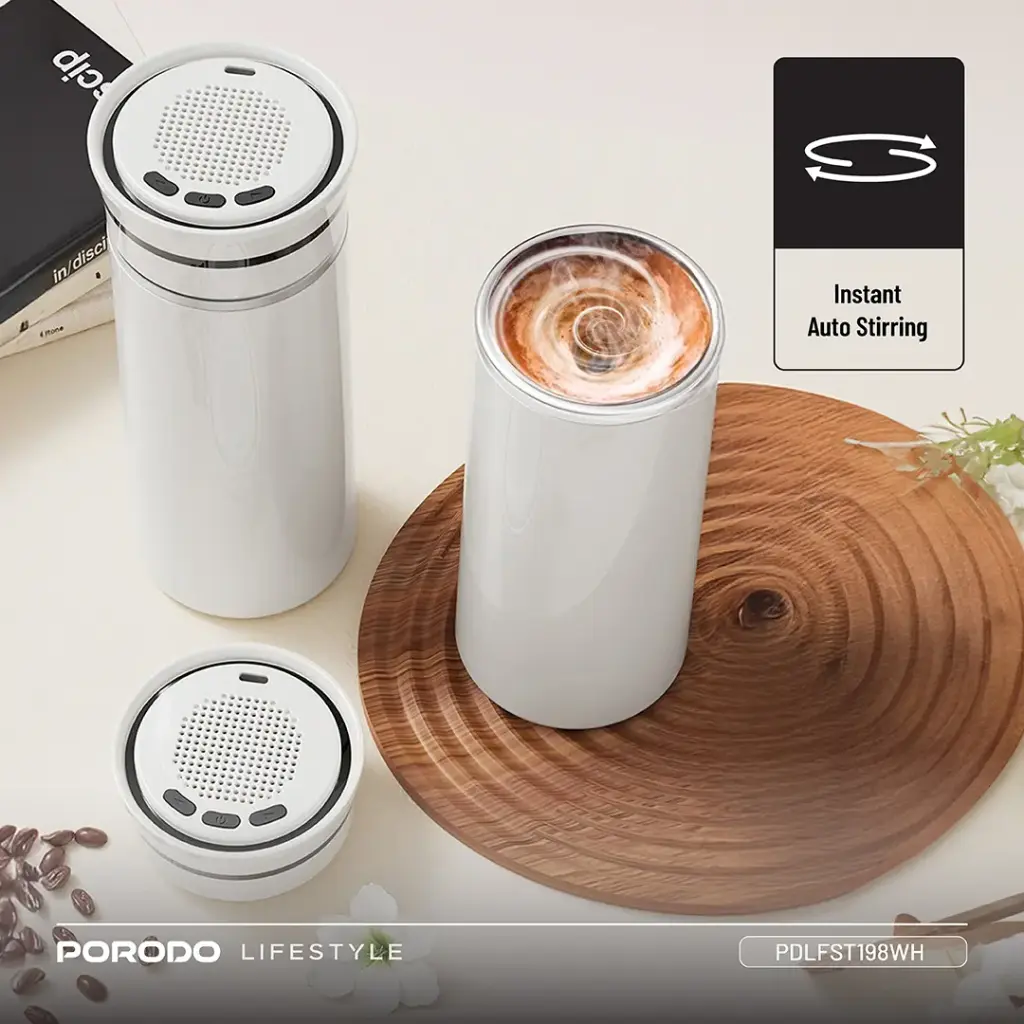 Porodo Lifestyle Fluxmix 350mL Stirring Cup with Speaker 6 Porodo Lifestyle Fluxmix 350mL Stirring Cup with Speaker - Image 6
