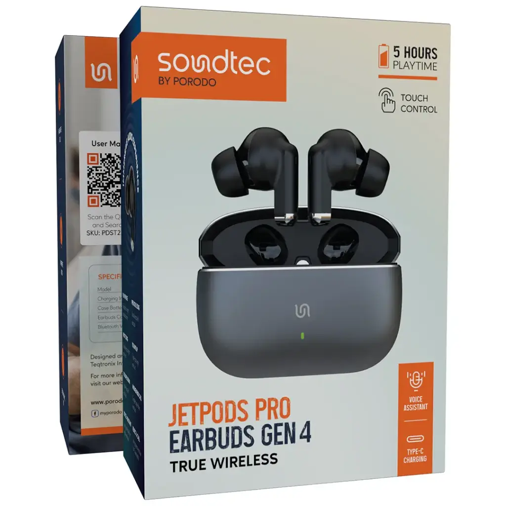 Porodo Soundtec Jetpods Pro Earbuds Gen 4 True Wireless 5 Porodo Soundtec Jetpods Pro Earbuds Gen 4 True Wireless - Image 5
