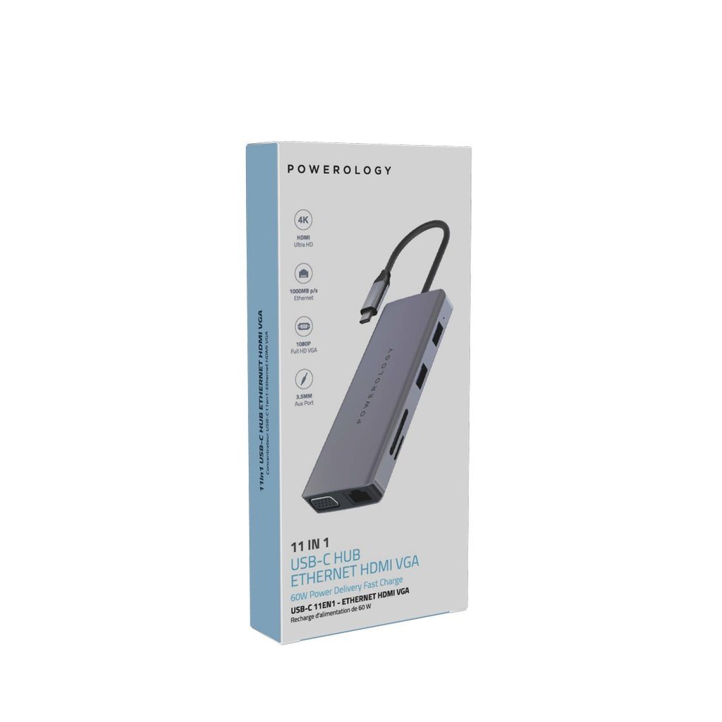 Powerology 11 in 1 USB-C VGA, Ethernet and HDMI Hub 5 Powerology 11 in 1 USB-C VGA, Ethernet and HDMI Hub - Image 5