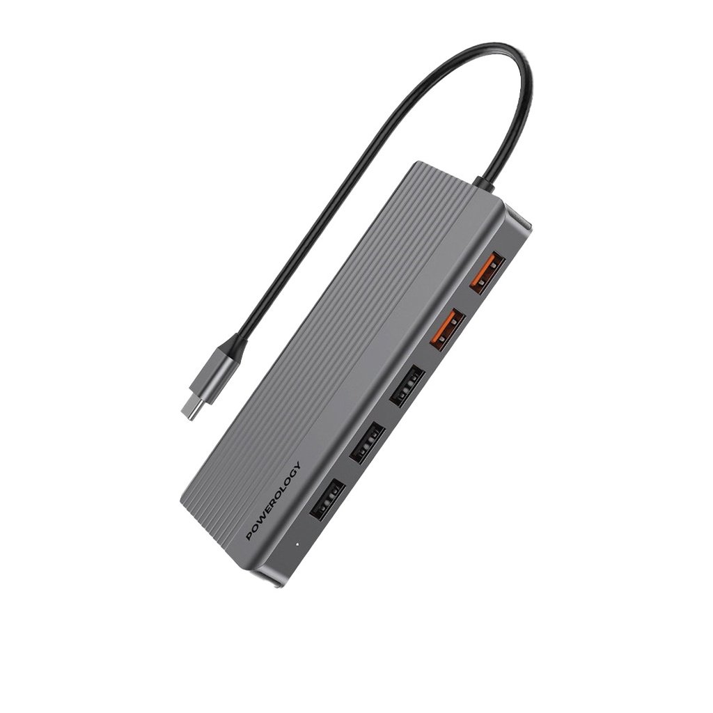 Powerology 12-In-1 HDMI & DisplayPort USB-C HUB Ethernet 2 Powerology 12-In-1 HDMI & DisplayPort USB-C HUB Ethernet - Image 2