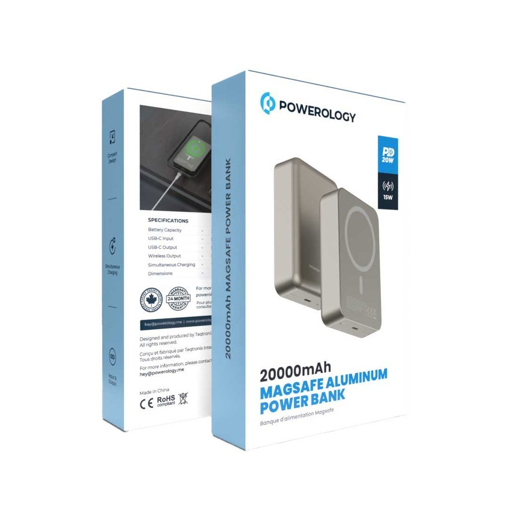 Powerology 20000 mAh 20W PD & 15W Magsafe Powerbank 3 Powerology 20000 mAh 20W PD & 15W Magsafe Powerbank - Image 3