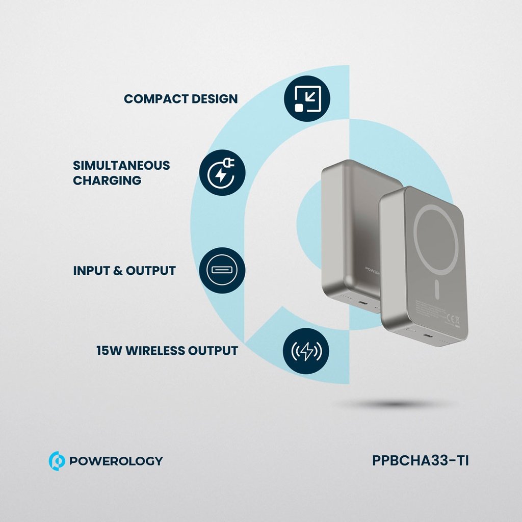 Powerology 20000 mAh 20W PD & 15W Magsafe Powerbank 4 Powerology 20000 mAh 20W PD & 15W Magsafe Powerbank - Image 4
