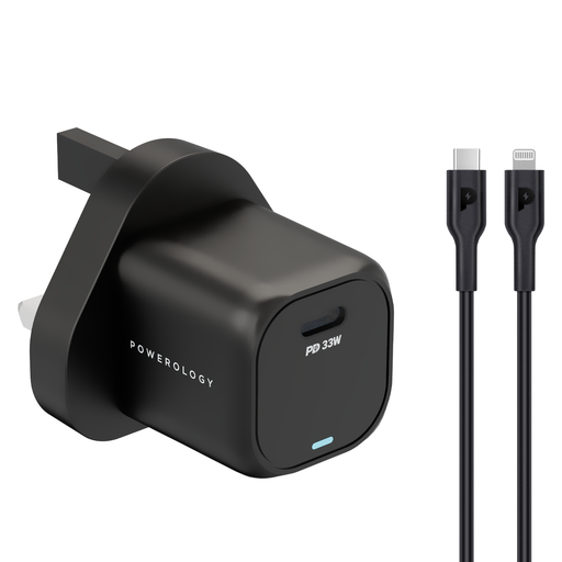 Powerology 33W GaN PD Charger with Type-C to Lightning 1.2m Cable 2 Powerology 33W GaN PD Charger with Type-C to Lightning 1.2m Cable - Image 2