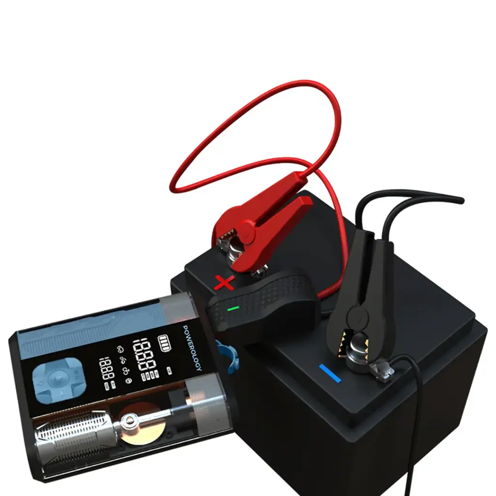 Powerology 3-In-1 Jump Starter & Tire Inflator - Black/Blue 6 Powerology 3-In-1 Jump Starter & Tire Inflator - Black/Blue - Image 6