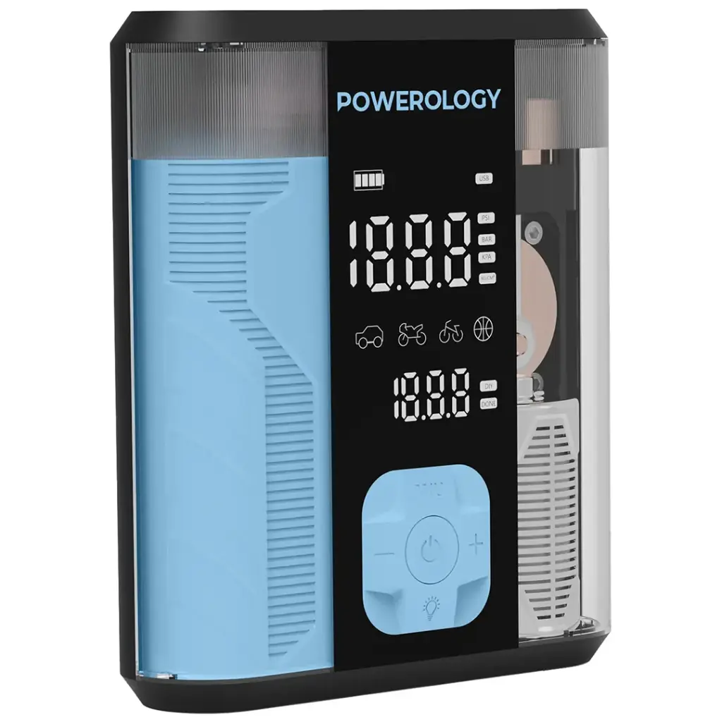 Powerology 3-In-1 Jump Starter & Tire Inflator - Black/Blue 3 Powerology 3-In-1 Jump Starter & Tire Inflator - Black/Blue - Image 3