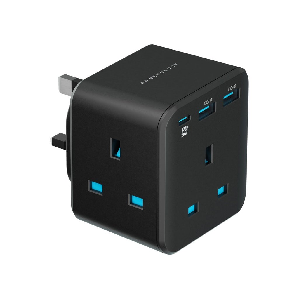 Powerology 3-Outlet Wall Socket with Fast Charging USB 2 Powerology 3-Outlet Wall Socket with Fast Charging USB - Image 2