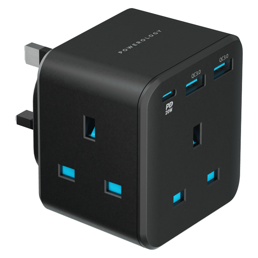 Powerology 3-Outlet Wall Socket with Fast Charging USB 3 Powerology 3-Outlet Wall Socket with Fast Charging USB - Image 3