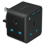 Powerology 3-Outlet Wall Socket with Fast Charging USB