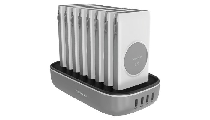 Powerology 8 in 1 Power Bank Station with Built-In Lightning and Type-C Cable 1 Powerology 8 in 1 Power Bank Station with Built-In Lightning and Type-C Cable